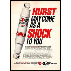 1970 Hurst Performance Parts Gabriel Shocks Vintage Print Ad Man Cave Wall Art